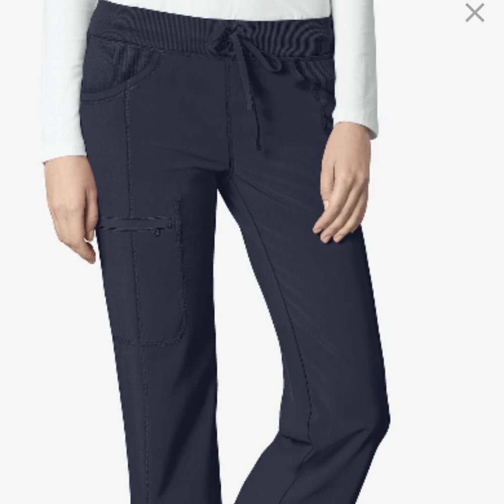 Cherokee Infinity Dark Gray Scrub Pants Drawstring Waist Women’s Size L Petite